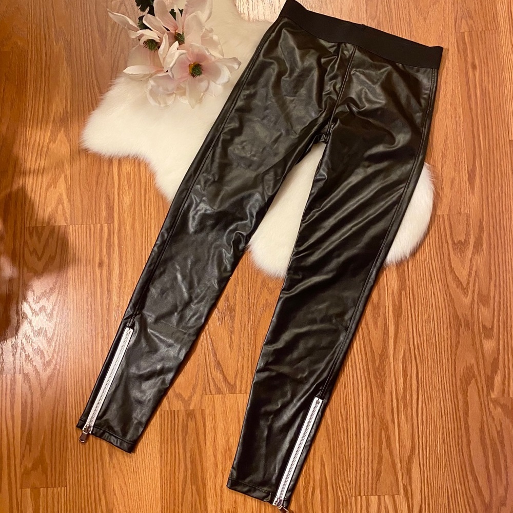 NWT David Lerner faux leather leggings size XS